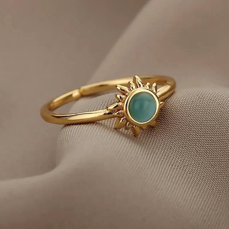Gold Heart Stainless Steel Ring
