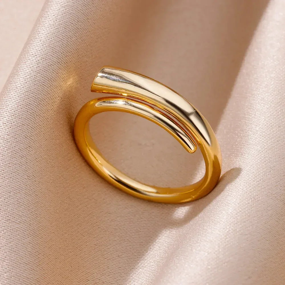 Gold Heart Stainless Steel Ring