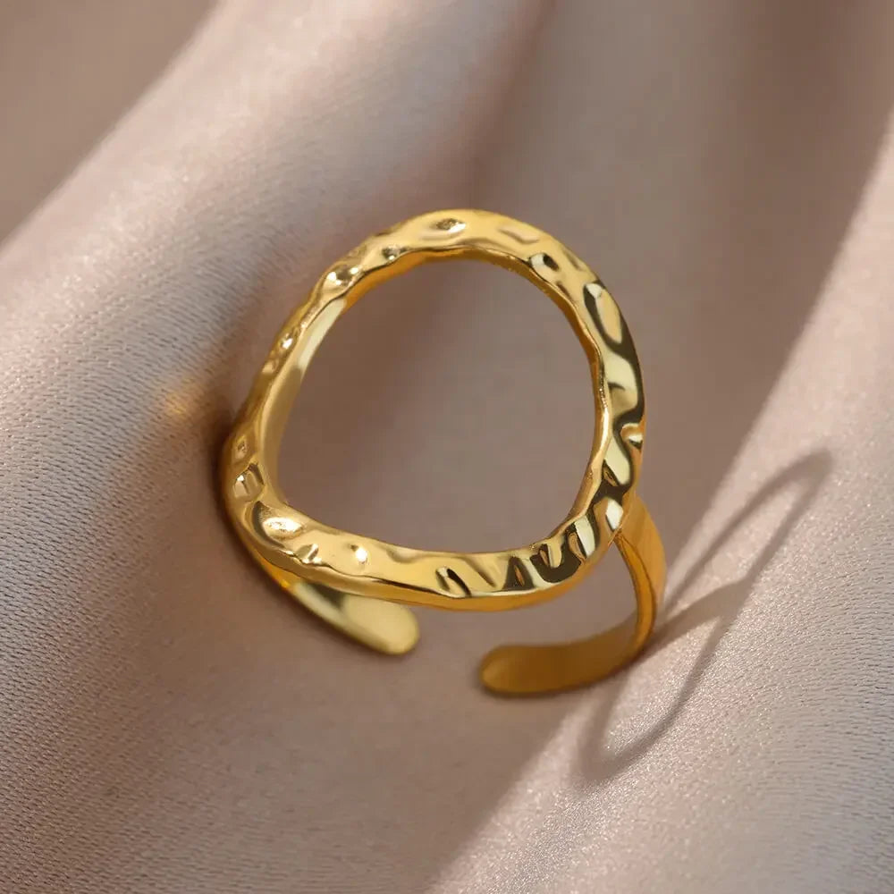 Gold Heart Stainless Steel Ring