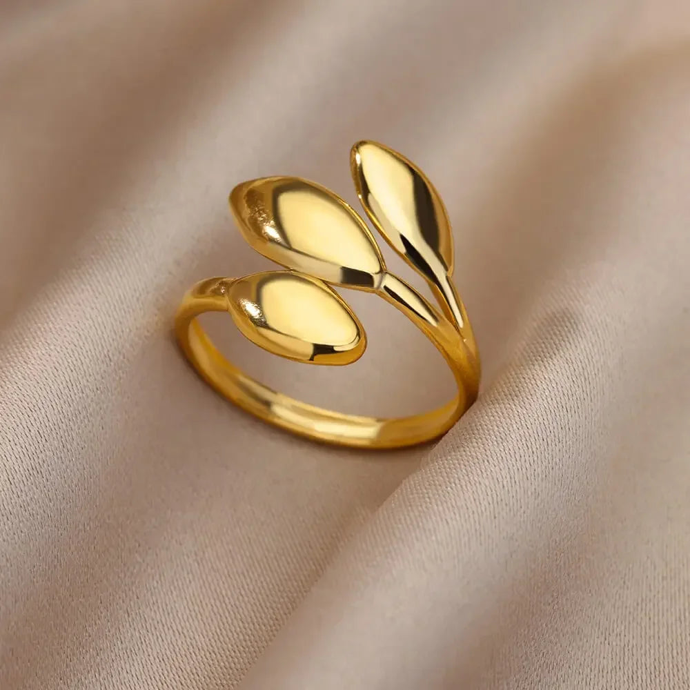 Gold Heart Stainless Steel Ring
