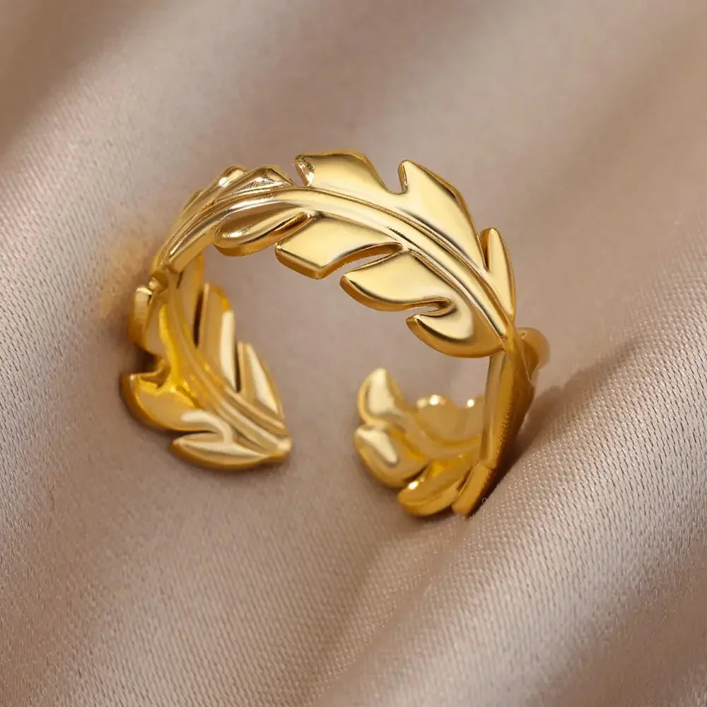 Gold Heart Stainless Steel Ring