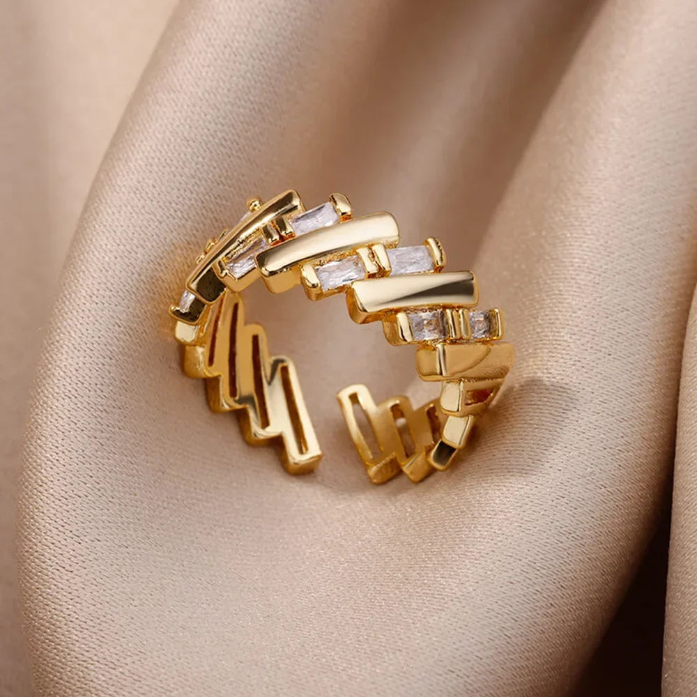 Gold Heart Stainless Steel Ring