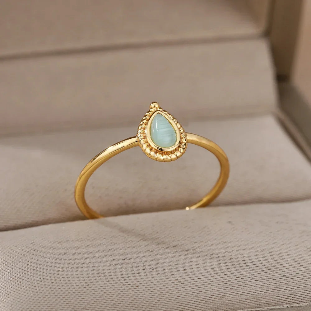 Gold Heart Stainless Steel Ring