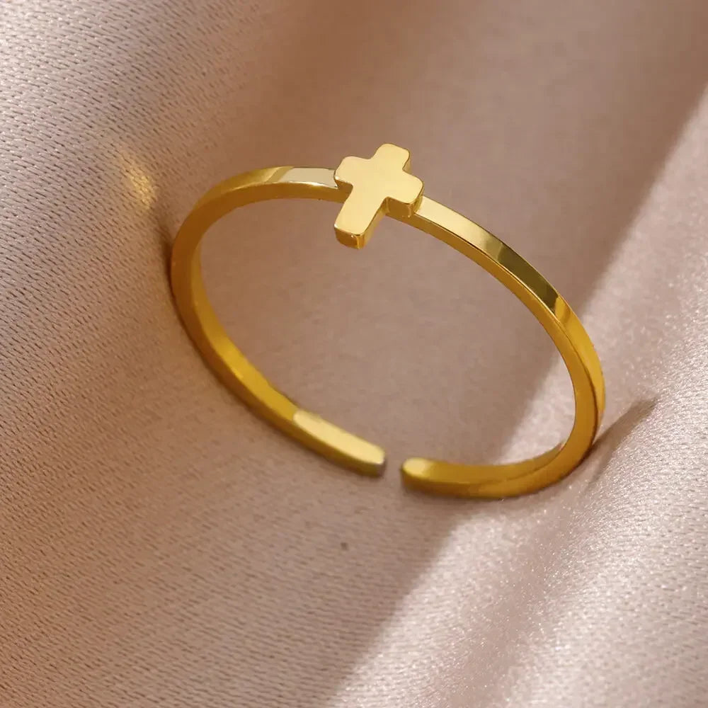Gold Heart Stainless Steel Ring