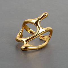 Silver Vintage Geometric Open Ring