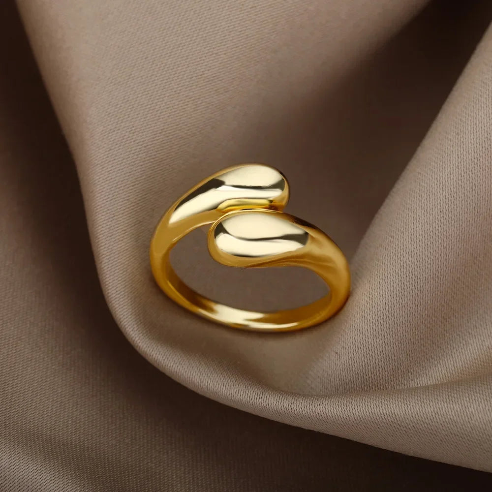 Gold Heart Stainless Steel Ring