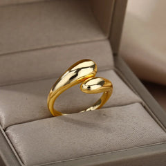 Gold Heart Stainless Steel Ring