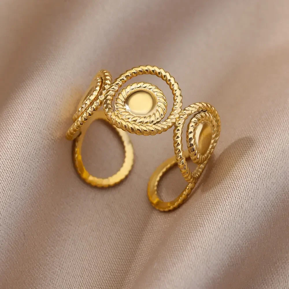 Gold Heart Stainless Steel Ring
