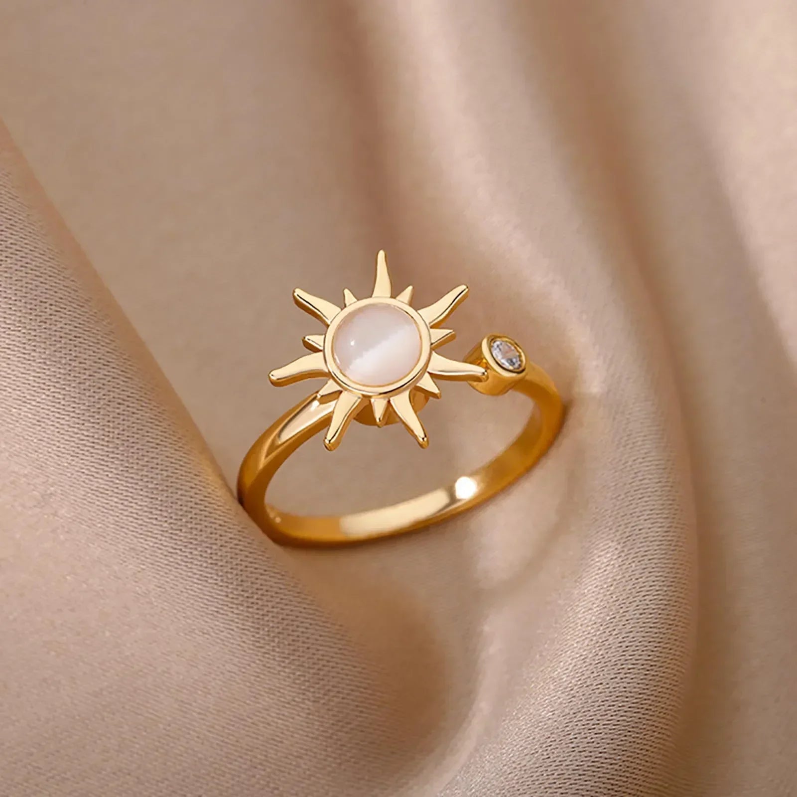 Gold Heart Stainless Steel Ring