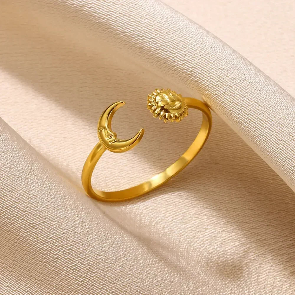 Gold Heart Stainless Steel Ring