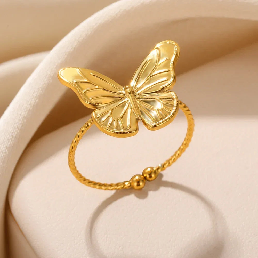 Gold Heart Stainless Steel Ring