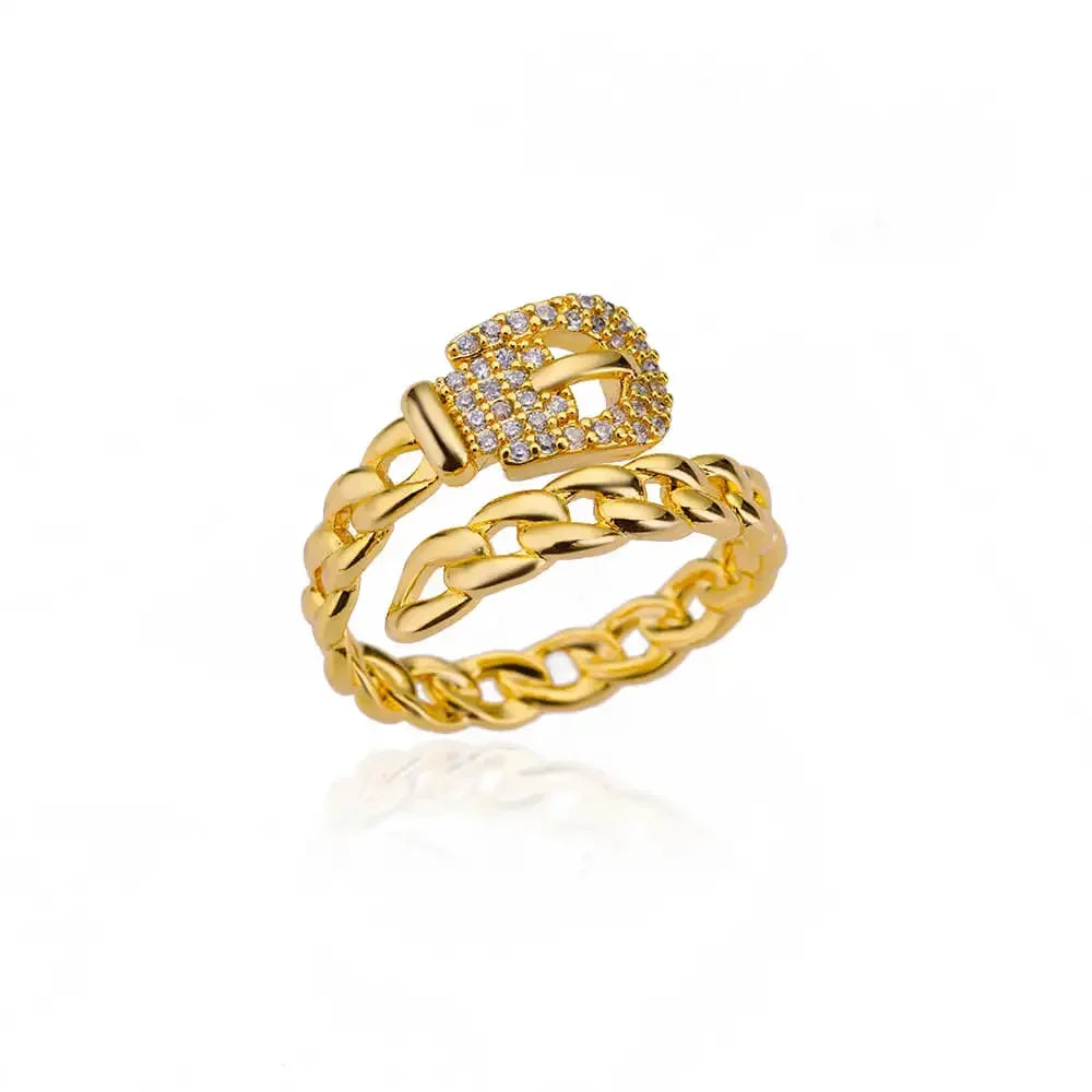 Gold Heart Stainless Steel Ring