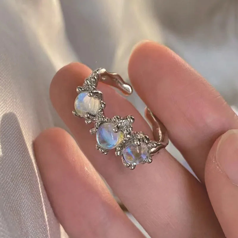 Silver Vintage Geometric Open Ring