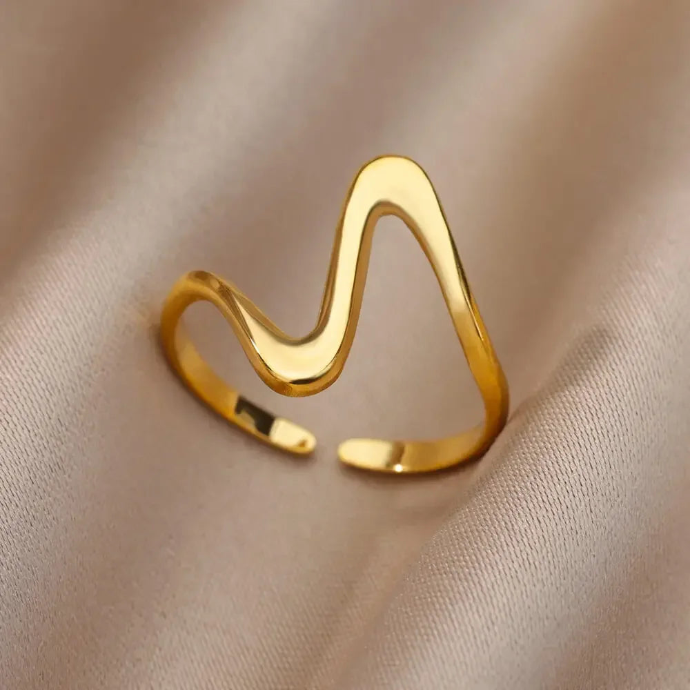 Gold Heart Stainless Steel Ring