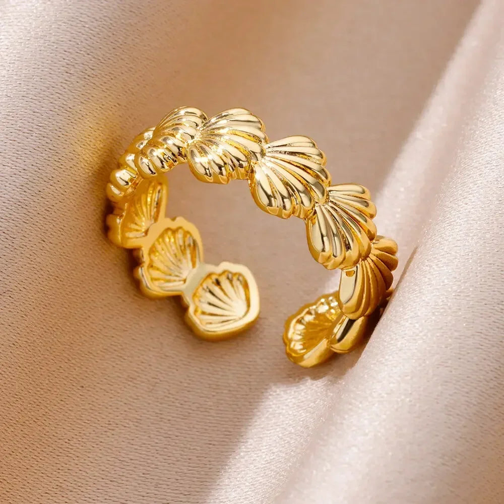 Gold Heart Stainless Steel Ring
