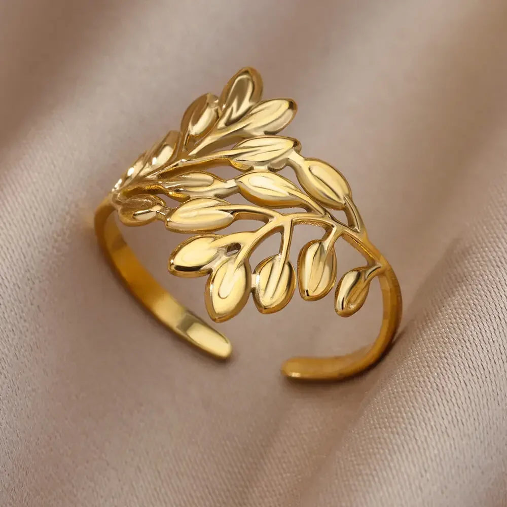 Gold Heart Stainless Steel Ring