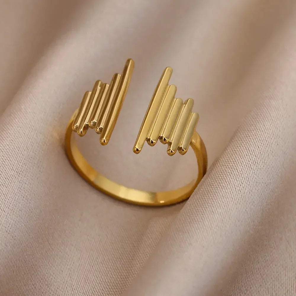 Gold Heart Stainless Steel Ring