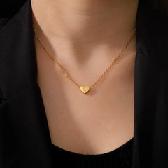 Stainless Steel Heart Initial Necklace