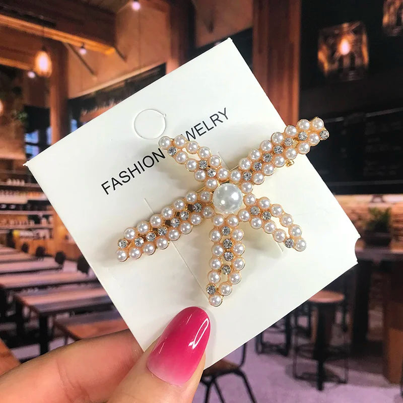 Pearl Crystal Hair Clip Set