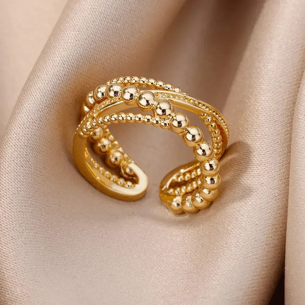 Gold Heart Stainless Steel Ring
