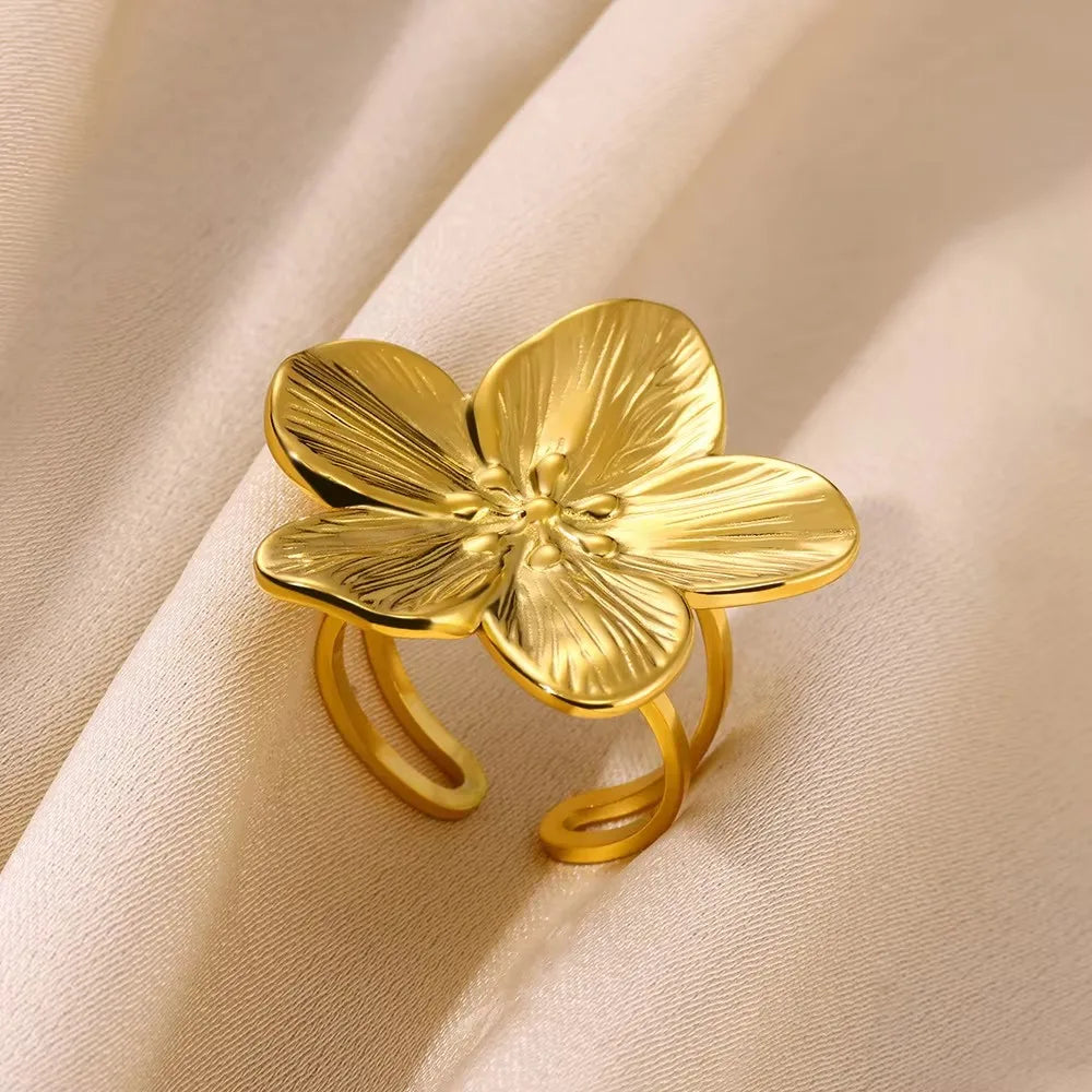 Gold Heart Stainless Steel Ring