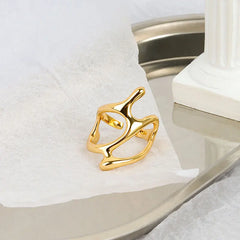 Silver Vintage Geometric Open Ring