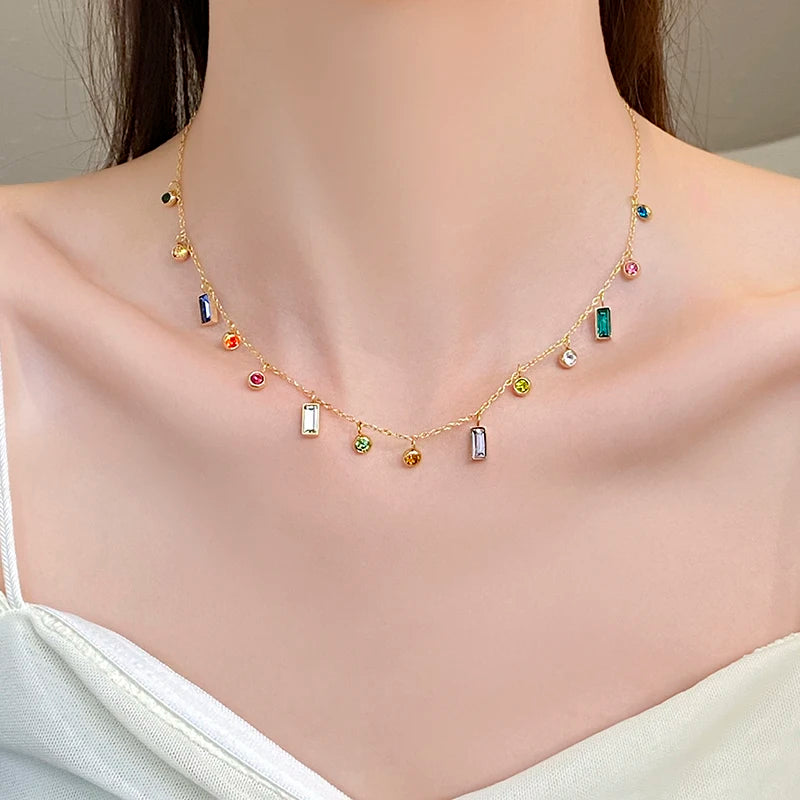 Colorful Zircon Dopamine Necklace