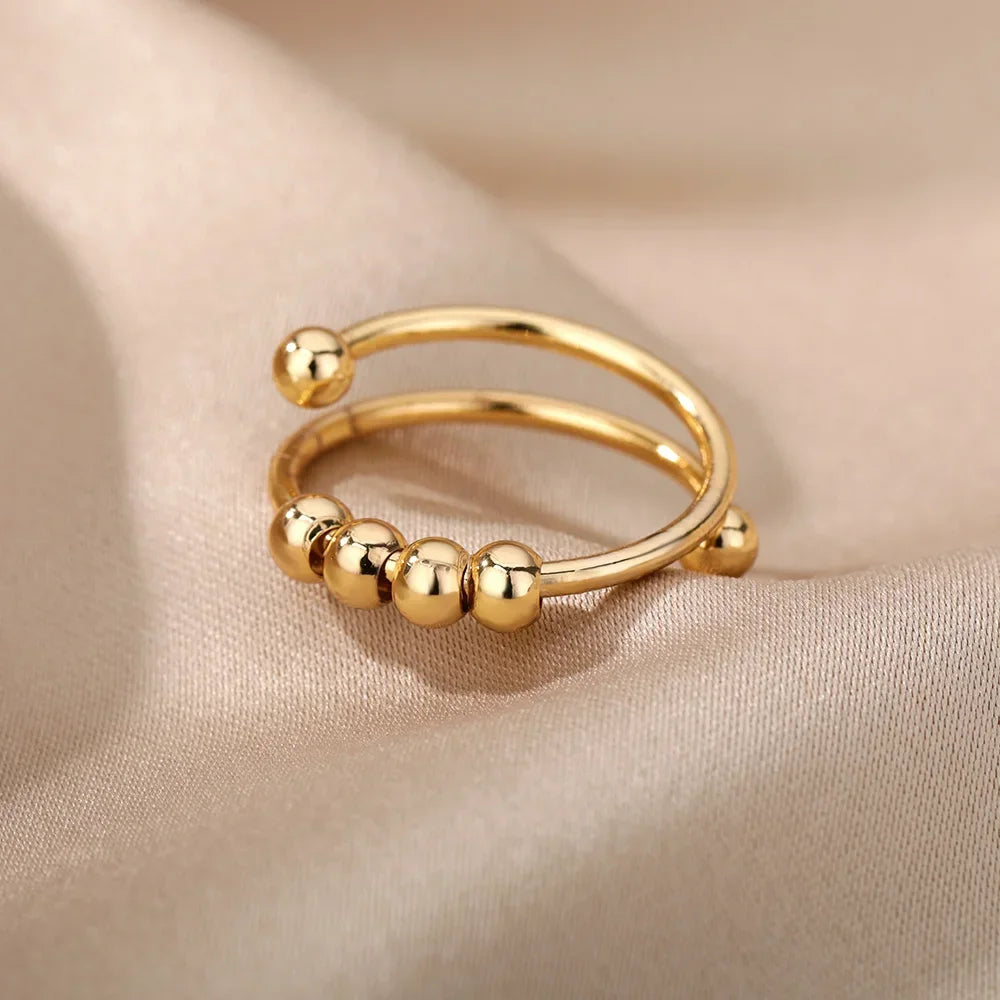 Gold Heart Stainless Steel Ring