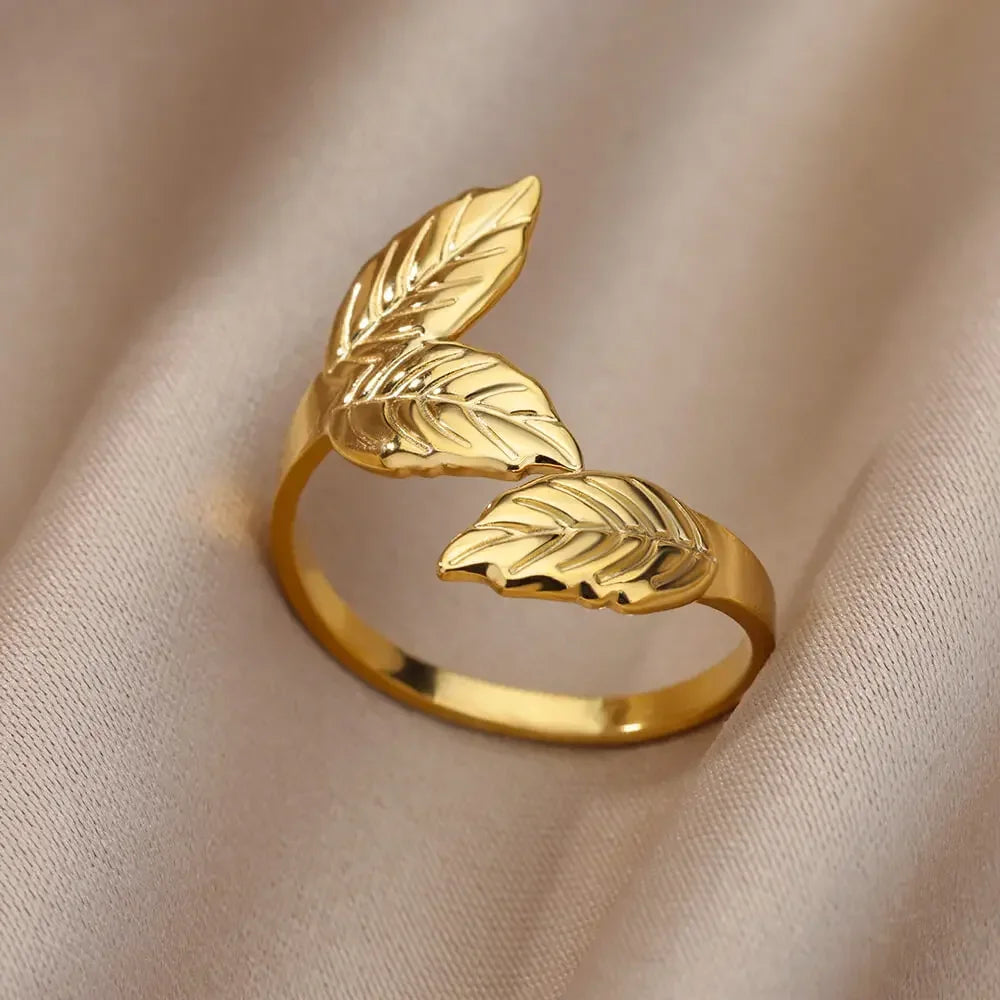 Gold Heart Stainless Steel Ring