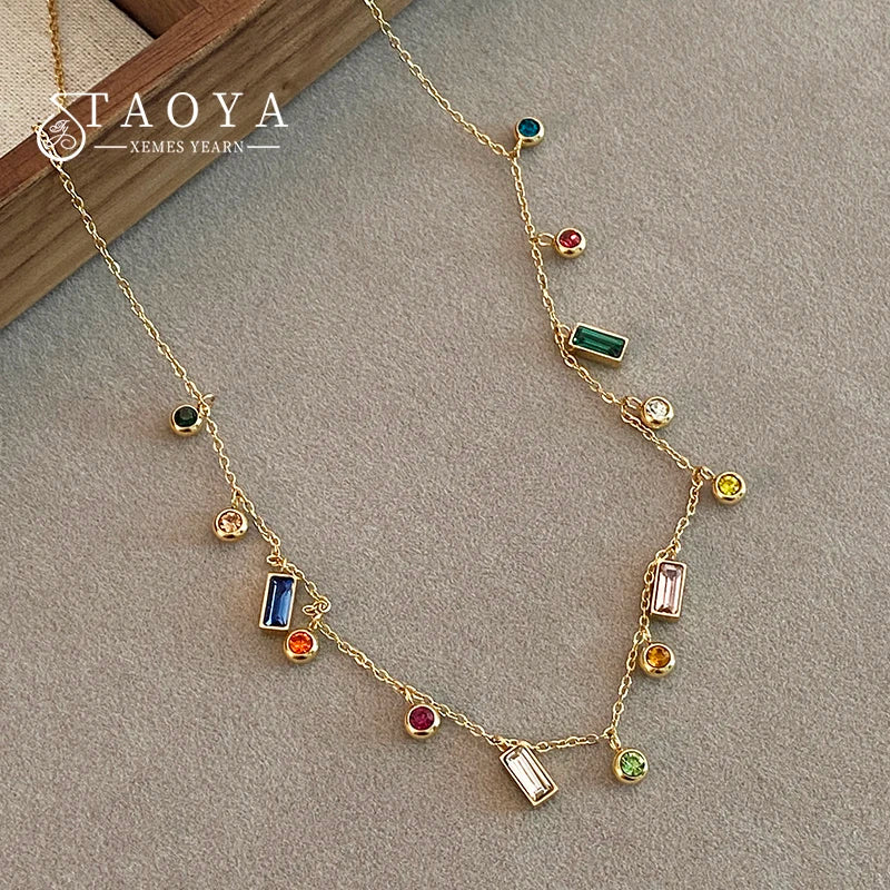 Colorful Zircon Dopamine Necklace