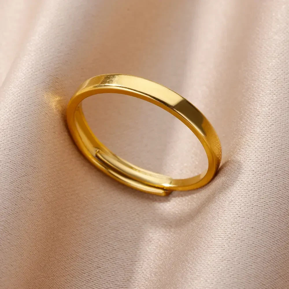 Gold Heart Stainless Steel Ring