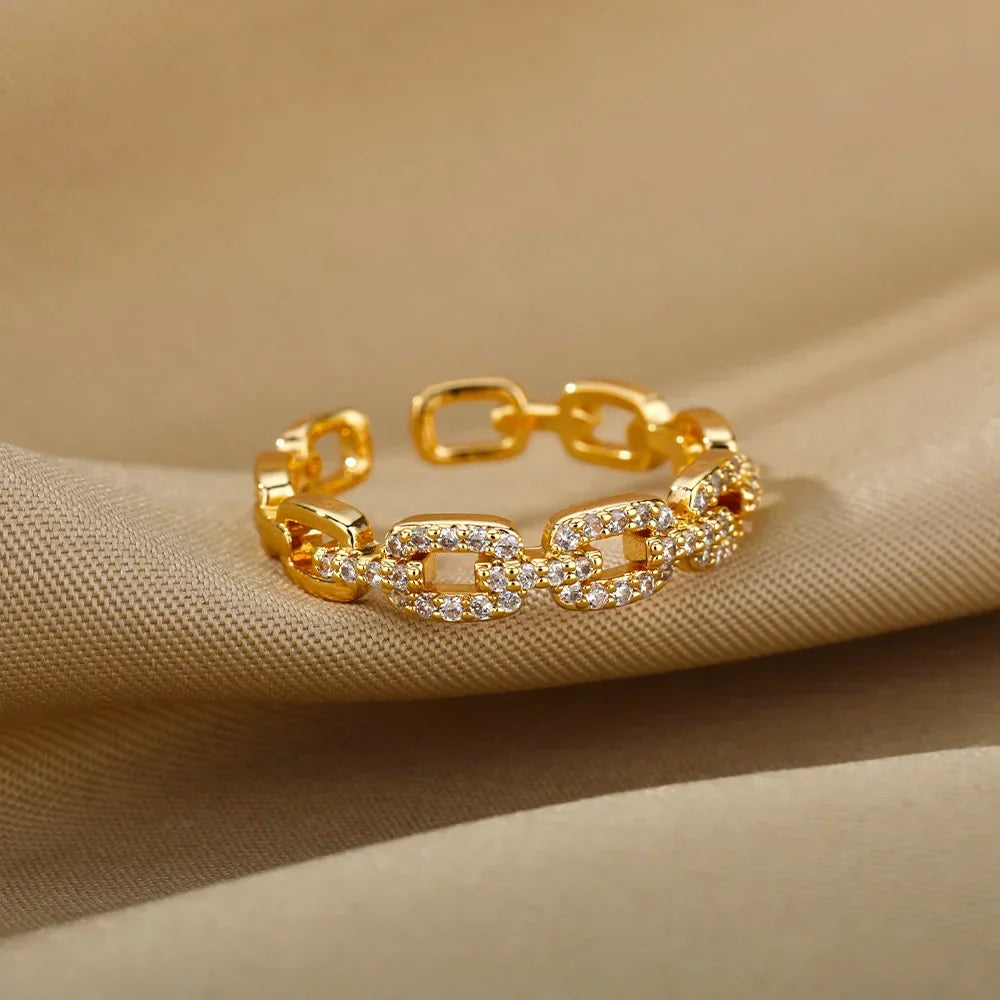 Gold Heart Stainless Steel Ring