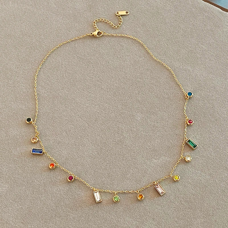 Colorful Zircon Dopamine Necklace
