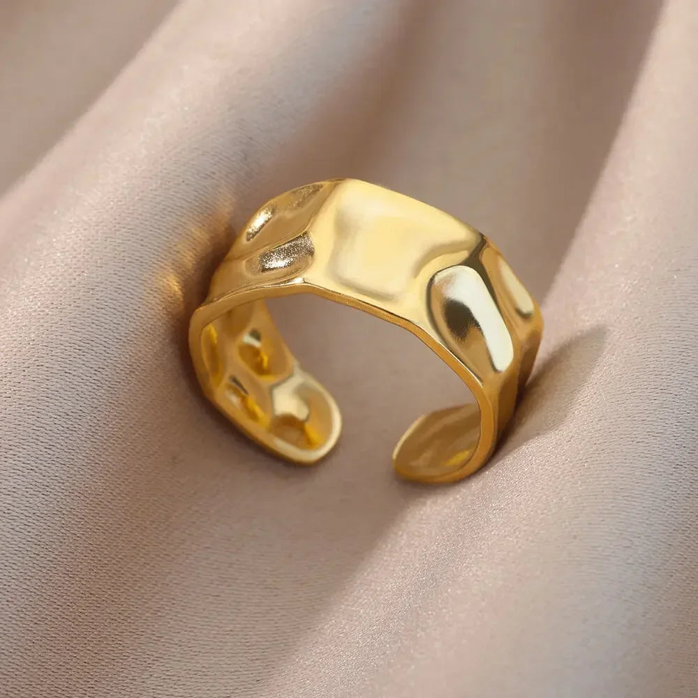 Gold Heart Stainless Steel Ring